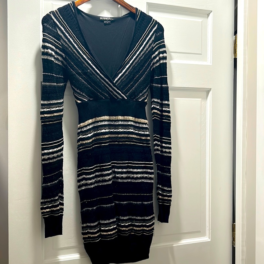Guess small black long sleeved dress